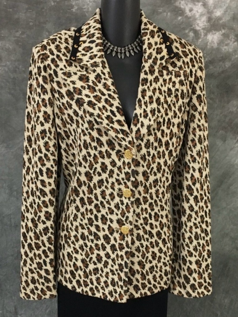 Vintage St. John  collection jacket straw bronze black Blazer